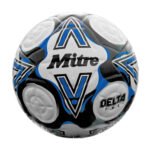 Mitre Delta One Football White Black Blue high performance match ball with durable design, precise control and consistent flight