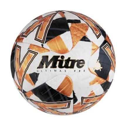 Mitre Football Ultimax Pro White Gold Black professional match ball with high durability, precision control, and consistent flight