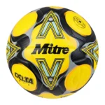 Delta Evo Football Yellow Black high performance Mitre training ball with durable design, precision control and consistent flight