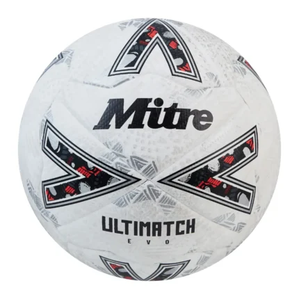 Ultimatch Football Mitre Evo White high performance match ball with durable construction, precision control and consistent flight