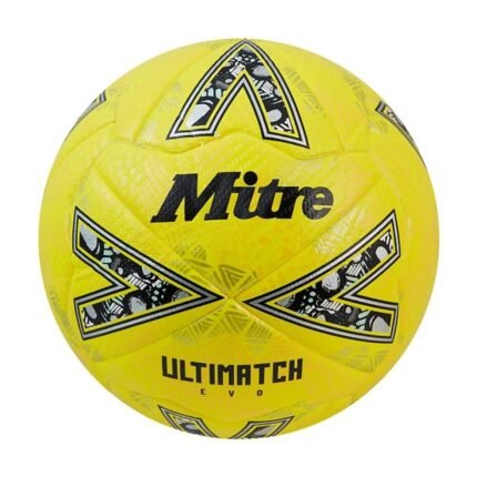 Ultimatch One Football Mitre Yellow Black high performance match ball with durable design, precise control and consistent flight